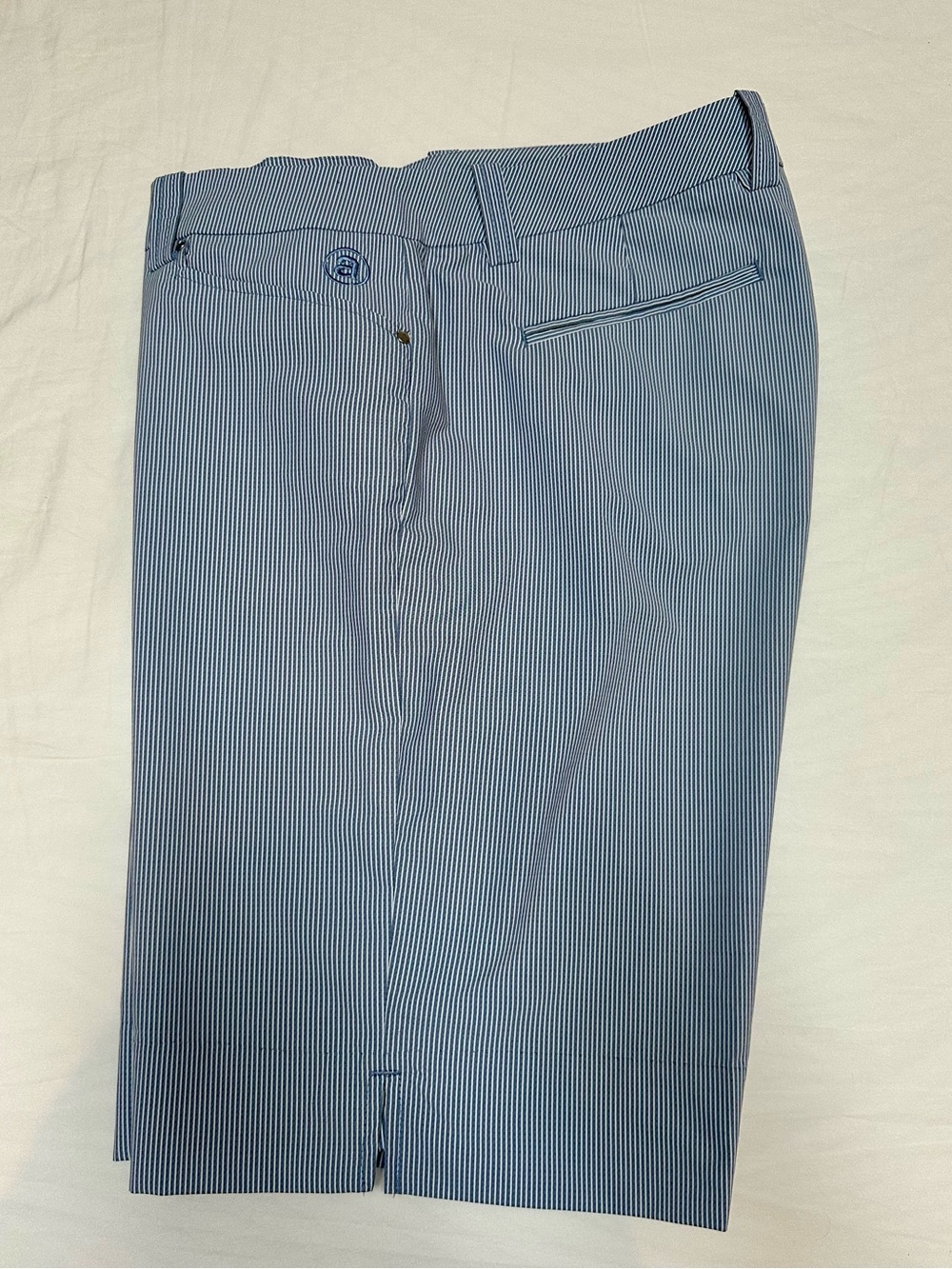 Abacus Women’s Performance Shorts Size 12 blue white pinstripe tech golf - Picture 4 of 13
